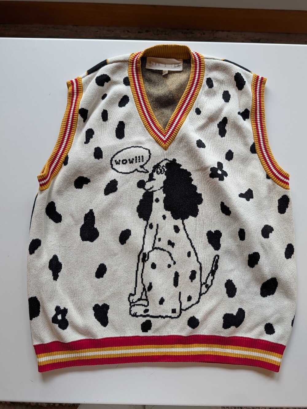 Kina & Tam Cotton WOW Dalmatian Dog Sweater Vest XXL 😍